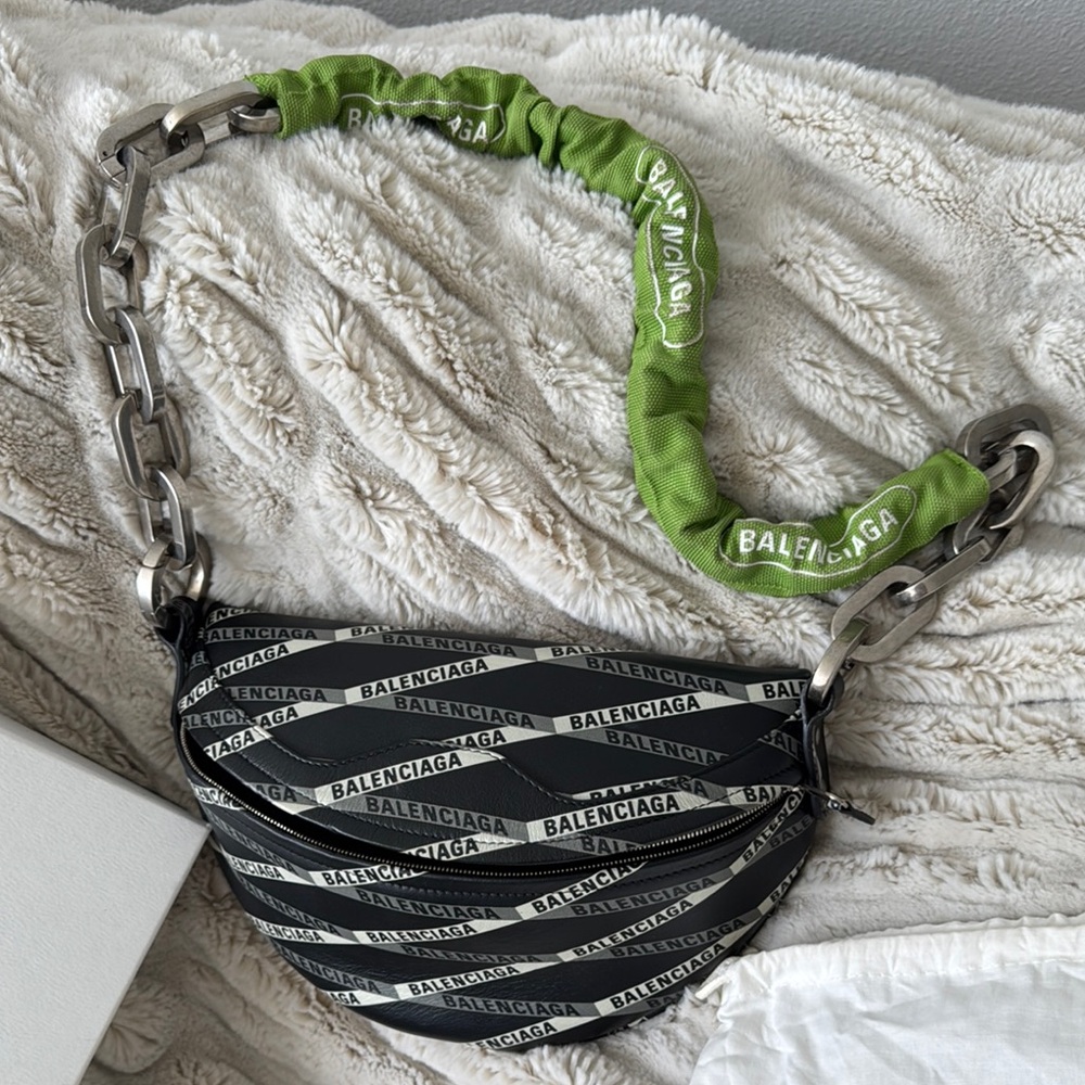 Balenciaga Black and Green Crossbody Bag - Picture 1 of 7